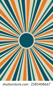 Sunburst retro abstract background, sun retro design background