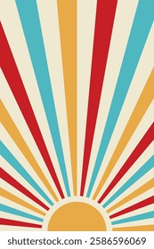 Sunburst retro abstract background, sun retro design background