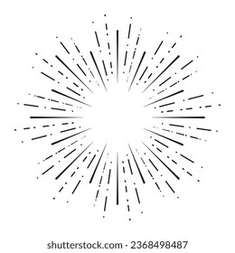 Sunburst Retro Dash Lines Radial Vector Illustration