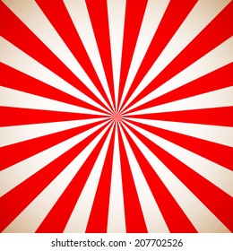 Sunburst Retro Red Pattern. Vector illustration