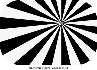 Sunburst retro sun rays white black background