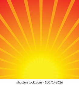 Sunburst retro sun rays yellow background. vector illustration