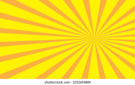 Sunburst retro sun rays yellow background. Abstract summer sunny. Vintage radial texture.