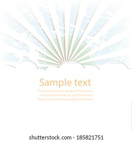 Sunburst retro vector cloud illustration