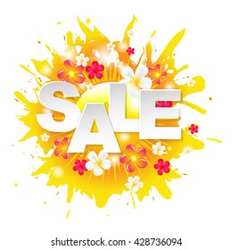 Sunburst Sale Banner, With Gradient Mesh, Vector Illustration