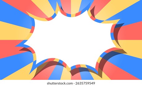 Sunburst, Scream Bubble Frame Background, Comic Style