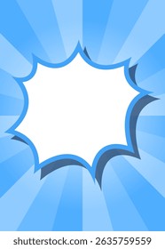 Sunburst, Scream Bubble Frame Background, Comic Style , Vertical