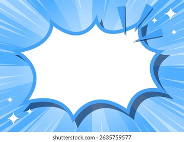 Sunburst, Scream Bubble Frame Background, Concentration Line, Sparkle Effect Decoration, Comic Style