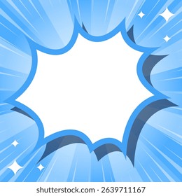 Sunburst, Scream Bubble Frame Background, Concentration Line, Sparkle Effect Decoration, Comic Style, Square Size
