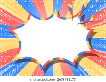 Sunburst, Scream Bubble Frame Background, Concentration Line, Sparkle Effect Decoration, Comic Style