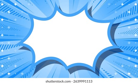 Sunburst, Scream Bubble Frame Background, Concentration Line, Sparkle Effect Decoration, Comic Style