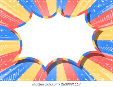 Sunburst, Scream Bubble Frame Background, Concentration Line, Sparkle Effect Decoration, Comic Style
