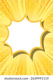 Sunburst, Scream Bubble Frame Background, Concentration Line, Sparkle Effect Decoration, Comic Style, Vertical