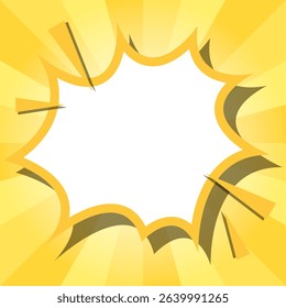Sunburst, Scream Bubble Frame Background, Comic Style, Square Size