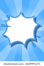 Sunburst, Scream Bubble Frame Background, Comic Style, Vertical