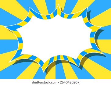Sunburst, Scream Bubble Frame Background, Comic Style, Summer colors