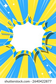 Sunburst, Scream Bubble Frame Background, Concentration Line, Sparkle Effect Decoration, Comic Style, Summer colors