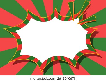 Sunburst, Scream Bubble Frame Background, Comic Style, Summer colors