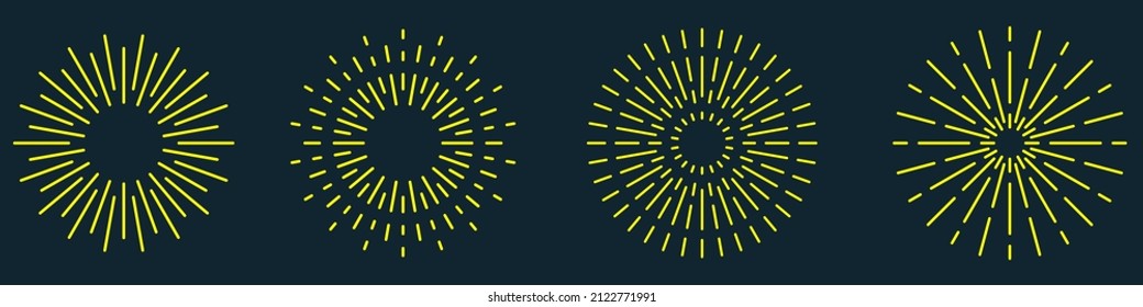 Sunburst set. Big collection sunburst best quality.  Web banner. Vector Illustration.