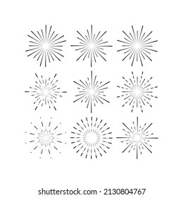 Sunburst set design on white