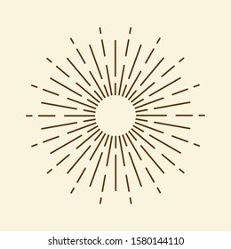 Sunburst set gold style isolated on background for logotype, emblem, logo, tag. Firework explosion, star. Vector stock illustration.