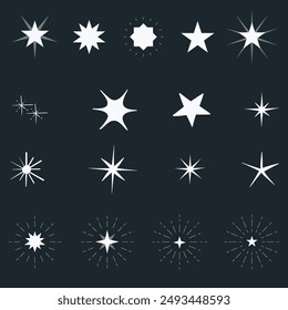 Sunburst set gold style isolated on white background for logo, tag, stamp, t shirt, banner, emblem. Vector Illustration 10 eps