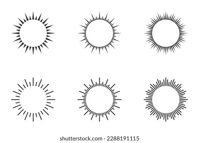 Sunburst set. Sunburst icon collection. Vector illustration.
