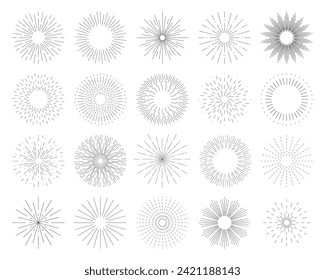 Sunburst set. Sunburst icon collection vector. Retro sunburst design. Big collection sunburst best quality.