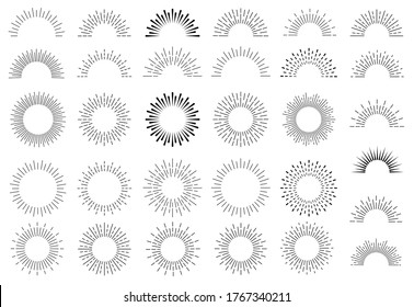 Sunburst set. Sunburst icon collection vector.Retro sunburst design.Big collection sunburst best quality. Burs.Sunrise rays light burst line shine sunshine sunbeam vintage border symbol.Vector illustr