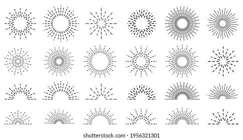 Sunburst set. Sunburst icon collection vector.Retro sunburst design.Big collection sunburst best quality. Burs.Sunrise rays light burst line shine sunshine sunbeam vintage border symbol.Vector illustr