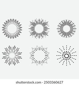 Sunburst set. Sunburst icon collection vector.Retro sunburst design.Big collection sunburst best quality. Burs.Sunrise rays light burst line shine sunshine sunbeam vintage border symbol