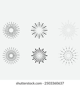 Sunburst set. Sunburst icon collection vector.Retro sunburst design.Big collection sunburst best quality. Burs.Sunrise rays light burst line shine sunshine sunbeam vintage border symbol