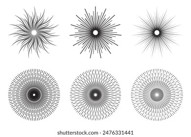 Sunburst,  Set of rays, beams element. starburst shape. Set of elements, Set of sunburst design element, Vintage sun burst frames and design elements,  Beams, rays, starburst, sunburst element, Vector