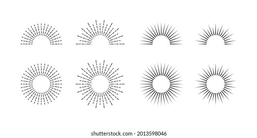 
Sunburst set. Retro sun. Sunburst icon collection vector. Retro sunburst design. Big collection sunburst best quality. Speed trail. retro speed trail. Burs. Sunrise rays light burst line.