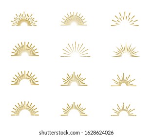 Sunburst set style design vector illustration graphic on background - Shutterstock ID 1628624026