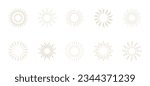 Sunburst shadow icons vector. Starburst, firework monochromes.Big collection sunburst best quality. Star, firework explosion, logo, emblem, tagBurst radiating from center of straight and spiral beam