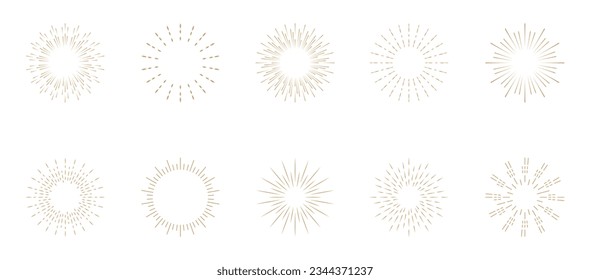 Vector de iconos de sombra de ráfaga de sol. Starburst, monocromas de fuegos artificiales.Gran colección de arrebatos de sol de la mejor calidad. Estrella, explosión de fuegos artificiales, logotipo, emblema, etiquetaBurst irradiando desde el centro del haz recto y espiral