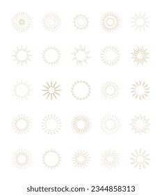 Sunburst shadow icons vector. Starburst, firework monochromes.Big collection sunburst best quality. Star, firework explosion, logo, emblem, tagBurst radiating from center of straight and spiral beam