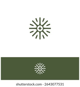 Sunburst Shape and stars outline style template background. Vector illustration