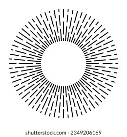 Sunburst shapes. abstract sunshine line.