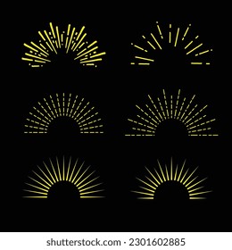 Sunburst sparks Retro icon for vintage logos signs vector illustration