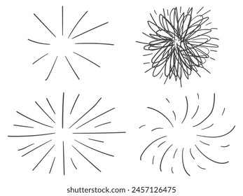 Sunburst starburs scribble vector element