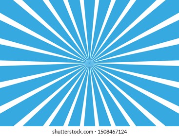 Sunburst, starburst background, converging lines. Vector illustration.