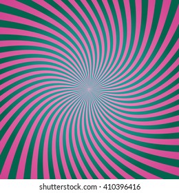 Sunburst, starburst background set, colorful rays, beams, colored warp, twist, whirl. Retro design in pink, green, blue colors for card, websites, brochures and booklets