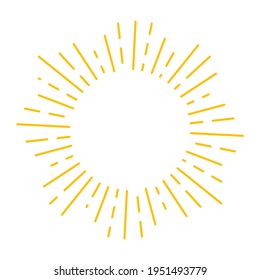Marco de círculo de ráfagas de sol o de arranque en vector