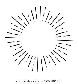 Sunburst or starburst cirlce frame in vector