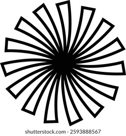 Sunburst, Starburst icon in line. vector for apps or web Retro wavy edge circle stickers, price promo tags, Empty vintage star burst callouts or sunburst Isolated on transparent background