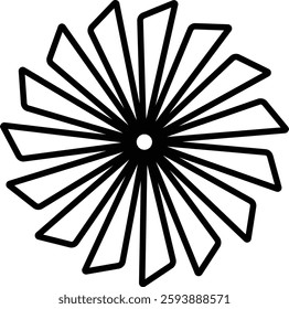 Sunburst, Starburst icon in line. vector for apps or web Retro wavy edge circle stickers, price promo tags, Empty vintage star burst callouts or sunburst Isolated on transparent background