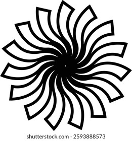Sunburst, Starburst icon in line. vector for apps or web Retro wavy edge circle stickers, price promo tags, Empty vintage star burst callouts or sunburst Isolated on transparent background