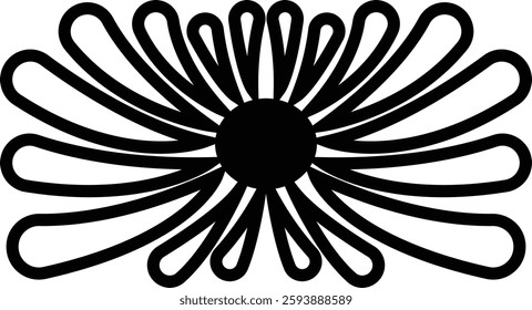 Sunburst, Starburst icon in line. vector for apps or web Retro wavy edge circle stickers, price promo tags, Empty vintage star burst callouts or sunburst Isolated on transparent background